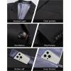 imageWULFUL Mens Herringbone Blazer Jacket Lightweight Casual Sport Coat One Button Suit JacketsBlack