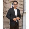 imageWULFUL Mens Herringbone Blazer Jacket Lightweight Casual Sport Coat One Button Suit JacketsBlack