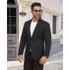 imageWULFUL Mens Herringbone Blazer Jacket Lightweight Casual Sport Coat One Button Suit JacketsBlack