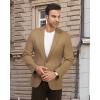 imageWULFUL Mens Herringbone Blazer Jacket Lightweight Casual Sport Coat One Button Suit JacketsBrown
