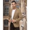 imageWULFUL Mens Herringbone Blazer Jacket Lightweight Casual Sport Coat One Button Suit JacketsBrown