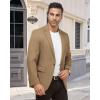 imageWULFUL Mens Herringbone Blazer Jacket Lightweight Casual Sport Coat One Button Suit JacketsBrown