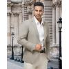imageWULFUL Mens Herringbone Blazer Jacket Lightweight Casual Sport Coat One Button Suit JacketsLight Brown