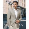 imageWULFUL Mens Herringbone Blazer Jacket Lightweight Casual Sport Coat One Button Suit JacketsLight Brown