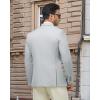 imageWULFUL Mens Herringbone Blazer Jacket Lightweight Casual Sport Coat One Button Suit JacketsLight Grey