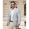 imageWULFUL Mens Herringbone Blazer Jacket Lightweight Casual Sport Coat One Button Suit JacketsLight Grey