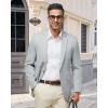imageWULFUL Mens Herringbone Blazer Jacket Lightweight Casual Sport Coat One Button Suit JacketsLight Grey