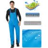 imageWULFUL Mens Insulated Snow Bibs Waterproof Winter Ski Pants Snowboarding OverallsBlue