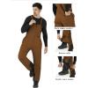imageWULFUL Mens Insulated Snow Bibs Waterproof Winter Ski Pants Snowboarding OverallsBrown