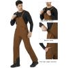 imageWULFUL Mens Insulated Snow Bibs Waterproof Winter Ski Pants Snowboarding OverallsBrown