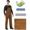 imageWULFUL Mens Insulated Snow Bibs Waterproof Winter Ski Pants Snowboarding OverallsBrown