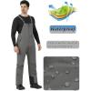 imageWULFUL Mens Insulated Snow Bibs Waterproof Winter Ski Pants Snowboarding OverallsDark Grey