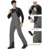 imageWULFUL Mens Insulated Snow Bibs Waterproof Winter Ski Pants Snowboarding OverallsDark Grey