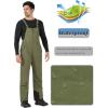 imageWULFUL Mens Insulated Snow Bibs Waterproof Winter Ski Pants Snowboarding OverallsGreen