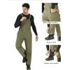 imageWULFUL Mens Insulated Snow Bibs Waterproof Winter Ski Pants Snowboarding OverallsGreen