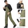 imageWULFUL Mens Insulated Snow Bibs Waterproof Winter Ski Pants Snowboarding OverallsGreen
