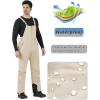 imageWULFUL Mens Insulated Snow Bibs Waterproof Winter Ski Pants Snowboarding OverallsKhaki