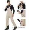 imageWULFUL Mens Insulated Snow Bibs Waterproof Winter Ski Pants Snowboarding OverallsKhaki