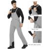imageWULFUL Mens Insulated Snow Bibs Waterproof Winter Ski Pants Snowboarding OverallsLight Grey