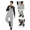imageWULFUL Mens Insulated Snow Bibs Waterproof Winter Ski Pants Snowboarding OverallsLight Grey