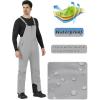 imageWULFUL Mens Insulated Snow Bibs Waterproof Winter Ski Pants Snowboarding OverallsLight Grey