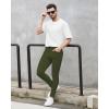 imageWULFUL Mens Jeans Slim Fit Skinny Jeans Stretch Pants Tapered Leg Expandable Waist Denim PantsArmy Green