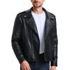 imageWULFUL Mens Leather Jackets Faux Bomber Jacket for Men Motorcycle Lapel Asymmetric ZipUp Slim Fit Biker CoatBlack007