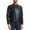 imageWULFUL Mens Leather Jackets Faux Bomber Jacket for Men Motorcycle Lapel Asymmetric ZipUp Slim Fit Biker CoatBlack008