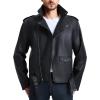 imageWULFUL Mens Leather Jackets Faux Bomber Jacket for Men Motorcycle Lapel Asymmetric ZipUp Slim Fit Biker CoatBlack010