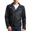 imageWULFUL Mens Leather Jackets Faux Bomber Jacket for Men Motorcycle Lapel Asymmetric ZipUp Slim Fit Biker CoatBlack010