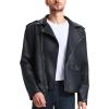 imageWULFUL Mens Leather Jackets Faux Bomber Jacket for Men Motorcycle Lapel Asymmetric ZipUp Slim Fit Biker CoatBlack010