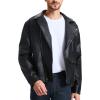 imageWULFUL Mens Leather Jackets Faux Bomber Jacket for Men Motorcycle Lapel Asymmetric ZipUp Slim Fit Biker CoatBlack011