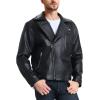 imageWULFUL Mens Leather Jackets Faux Bomber Jacket for Men Motorcycle Lapel Asymmetric ZipUp Slim Fit Biker CoatBlack011