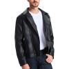 imageWULFUL Mens Leather Jackets Faux Bomber Jacket for Men Motorcycle Lapel Asymmetric ZipUp Slim Fit Biker CoatBlack011