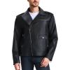 imageWULFUL Mens Leather Jackets Faux Bomber Jacket for Men Motorcycle Lapel Asymmetric ZipUp Slim Fit Biker CoatBlack012