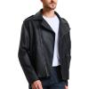 imageWULFUL Mens Leather Jackets Faux Bomber Jacket for Men Motorcycle Lapel Asymmetric ZipUp Slim Fit Biker CoatBlack012