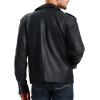 imageWULFUL Mens Leather Jackets Faux Bomber Jacket for Men Motorcycle Lapel Asymmetric ZipUp Slim Fit Biker CoatBlack012