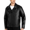 imageWULFUL Mens Leather Jackets Faux Bomber Jacket for Men Motorcycle Lapel Asymmetric ZipUp Slim Fit Biker CoatBlack019