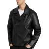 imageWULFUL Mens Leather Jackets Faux Bomber Jacket for Men Motorcycle Lapel Asymmetric ZipUp Slim Fit Biker CoatBlack019