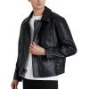imageWULFUL Mens Leather Jackets Faux Bomber Jacket for Men Motorcycle Lapel Asymmetric ZipUp Slim Fit Biker CoatBlack020