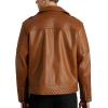 imageWULFUL Mens Leather Jackets Faux Bomber Jacket for Men Motorcycle Lapel Asymmetric ZipUp Slim Fit Biker CoatBrown007