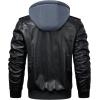 imageWULFUL Mens Leather Jackets Faux Leather Jacket for Men Lapel ZipUp Slim Fit CoatBlack022