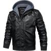 imageWULFUL Mens Leather Jackets Faux Leather Jacket for Men Lapel ZipUp Slim Fit CoatBlack022