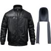 imageWULFUL Mens Leather Jackets Faux Leather Jacket for Men Lapel ZipUp Slim Fit CoatBlack025