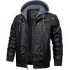 imageWULFUL Mens Leather Jackets Faux Leather Jacket for Men Lapel ZipUp Slim Fit CoatBlack025