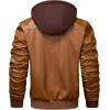 imageWULFUL Mens Leather Jackets Faux Leather Jacket for Men Lapel ZipUp Slim Fit CoatBrown025