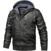 imageWULFUL Mens Leather Jackets Faux Leather Jacket for Men Lapel ZipUp Slim Fit CoatDark Grey022