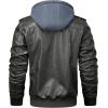 imageWULFUL Mens Leather Jackets Faux Leather Jacket for Men Lapel ZipUp Slim Fit CoatDark Grey022