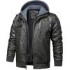 imageWULFUL Mens Leather Jackets Faux Leather Jacket for Men Lapel ZipUp Slim Fit CoatDark Grey022