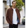 imageWULFUL Mens Lightweight Jackets Casual Windbreaker Stylish Light Golf Work Dress BusinessBrown